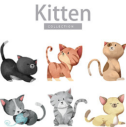 卡通可爱猫咪矢量