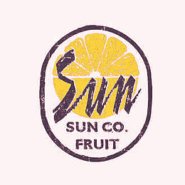 卡通橙子片阳光标志