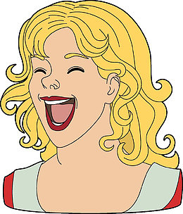 欧美插图哈哈大笑女孩