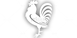 白色中国风剪纸风格雄鸡