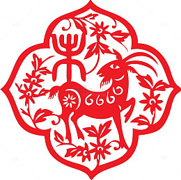 传统剪纸羊