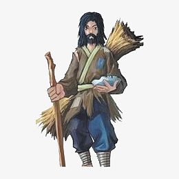 卡通手绘流浪汉pngpng手绘落魄乞丐pngpng贫穷的人pngpng长草小孩png