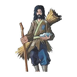 拿着拐杖的乞丐