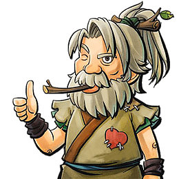 卡通落魄老年人