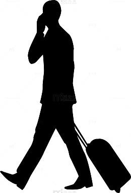 人物剪影旅行旅人png素材