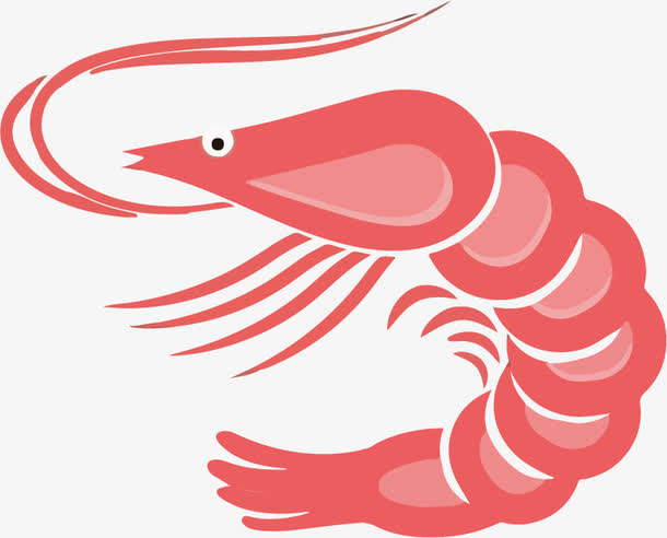 可爱的粉红色矢量小虾