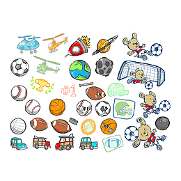 卡通儿童绘画设计矢量素材