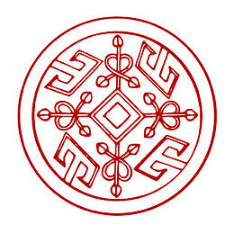 圆形中国红边框