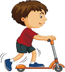 玩滑板车的少年