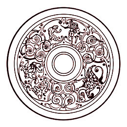 深红古风花纹