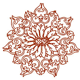 圆形并蒂莲
