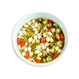 产品实物枸杞茉莉胎菊茶