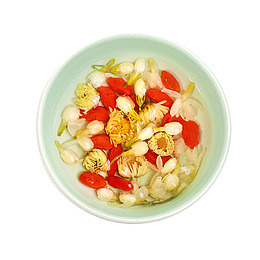 产品实物枸杞茉莉胎菊茶