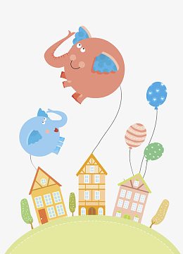 png飞起来的大象pngpng卡通生日蛋糕pngaipng创意世界读书日海报矢量.