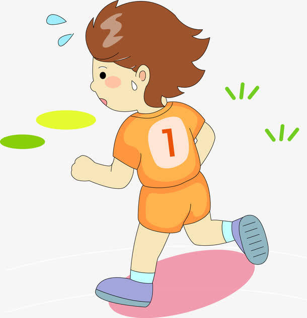 跑步运动员儿童画图片