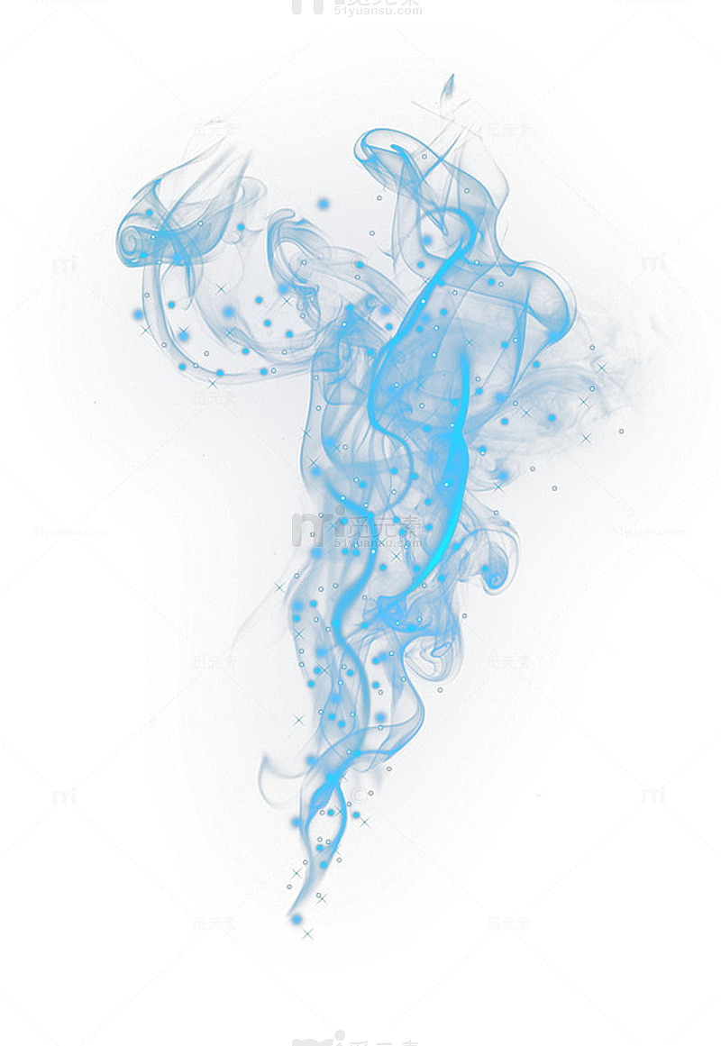 蓝色漂浮烟雾免扣PNG