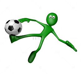 奋力踢球的小人