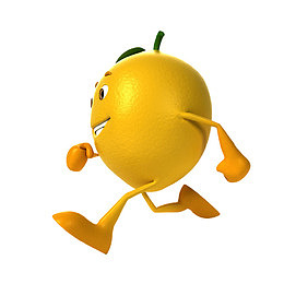 卡通奔跑的香橙