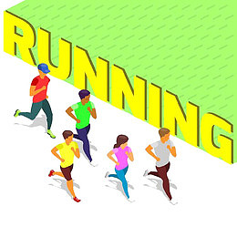长跑的运动员