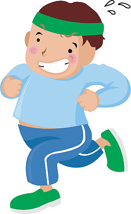 奔跑流汗水的男孩