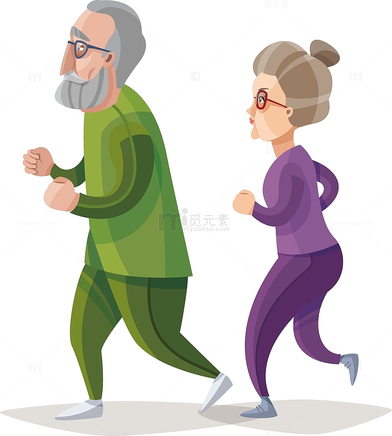 健身锻炼的老年夫妇