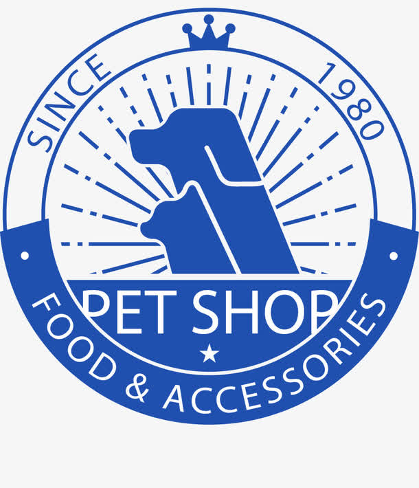水彩宠物店标志矢量素材