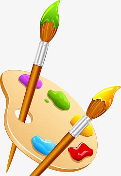 手绘画笔调色盘(534x800)png画板矢量图(1550x1550)epspng黄色卡通