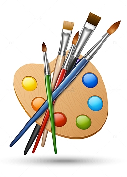 矢量卡通美术调色板素材