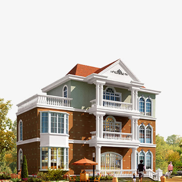 立体别墅素材免费下载_觅元素