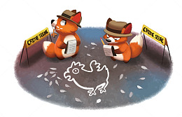 矢量小鸡命案现场