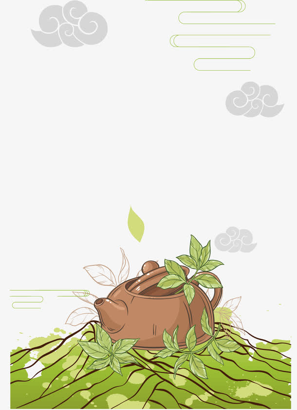 茶叶茶壶矢量图