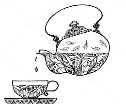 自然叶子手绘茶壶
