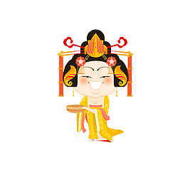 卡通古代女王人物形象