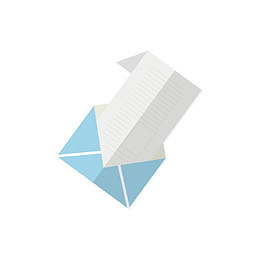 蓝色打开的信封