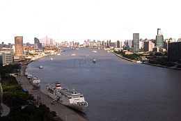 实拍俯瞰黄浦江