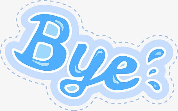 蓝色bye贴纸