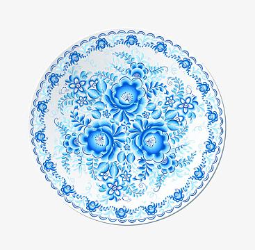 盘子青花瓷花纹素材_盘子青花瓷花纹图片元素-觅元素