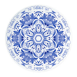 青花瓷盘子矢量图