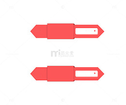 红色边框标签素材
