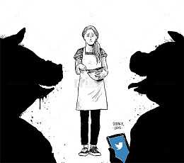 手绘插画网络暴力