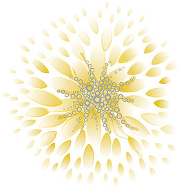 矢量黄色透明菊花素材