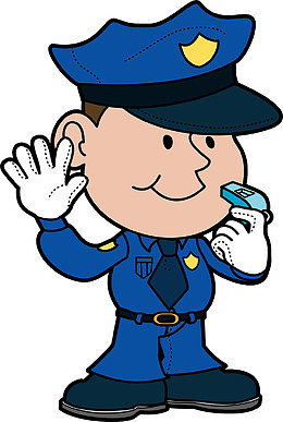 戴蓝色帽子的交通指挥警察
