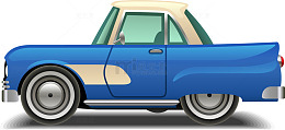 蓝色卡通出租车