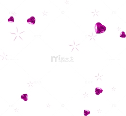 紫色漂浮爱心