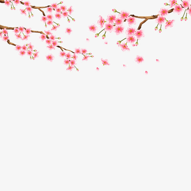 手绘桃花装饰图案