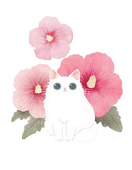 桃花和猫咪