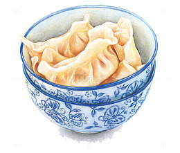 碗中的饺子