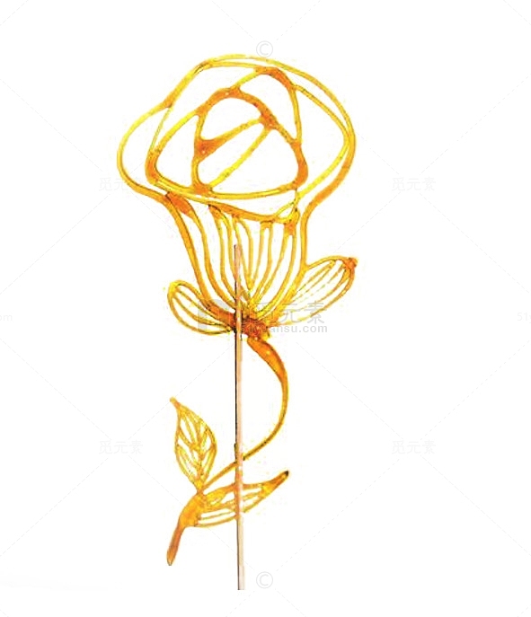 玫瑰花糖画素材图片