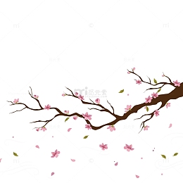 手绘粉色桃花