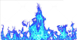 卡通手绘蓝色的火焰免扣png